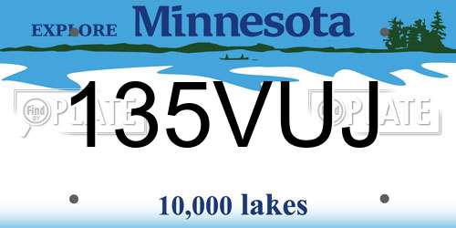 135VUJ Minnesota License Plate