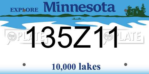 135Z11 Minnesota License Plate