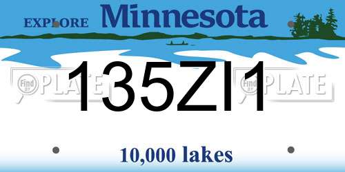 135ZI1 Minnesota License Plate