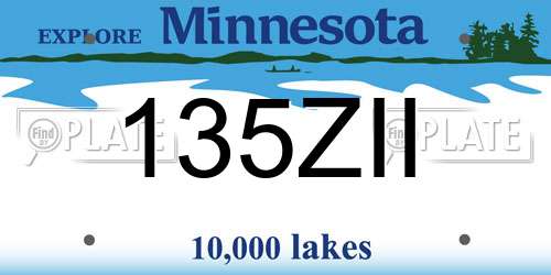 135ZII Minnesota License Plate