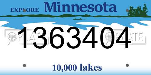 1363404 Minnesota License Plate