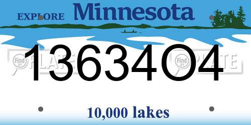 13634O4 Minnesota License Plate