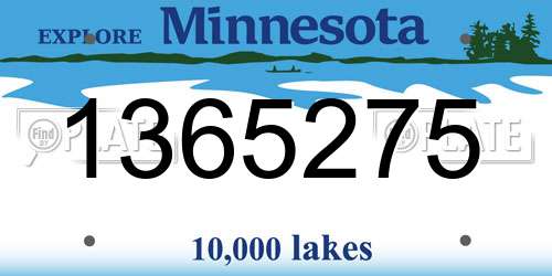 1365275 Minnesota License Plate