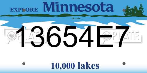 13654E7 Minnesota License Plate