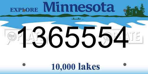 1365554 Minnesota License Plate