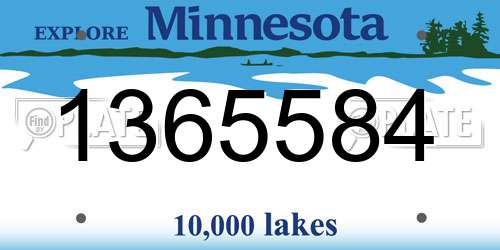 1365584 Minnesota License Plate