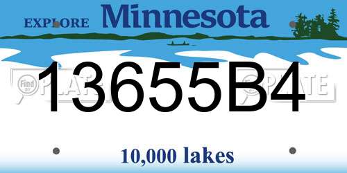 13655B4 Minnesota License Plate