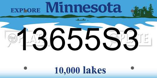 13655S3 Minnesota License Plate