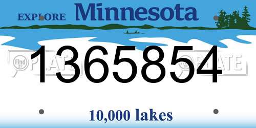 1365854 Minnesota License Plate