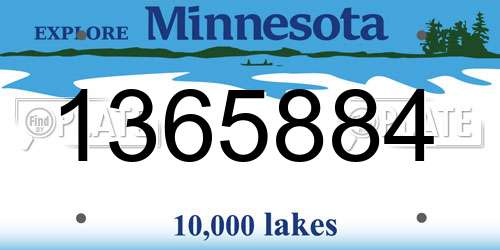 1365884 Minnesota License Plate