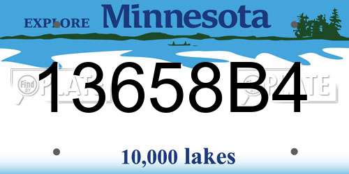 13658B4 Minnesota License Plate