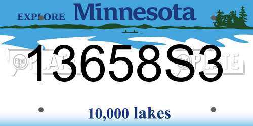13658S3 Minnesota License Plate