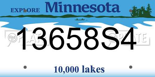 13658S4 Minnesota License Plate