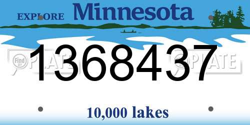 1368437 Minnesota License Plate