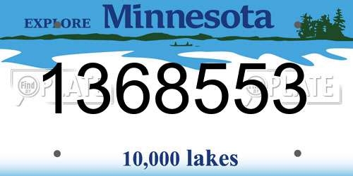 1368553 Minnesota License Plate
