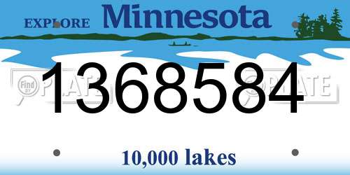 1368584 Minnesota License Plate