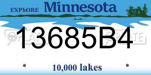 13685B4 Minnesota License Plate