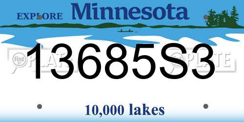 13685S3 Minnesota License Plate