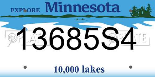 13685S4 Minnesota License Plate