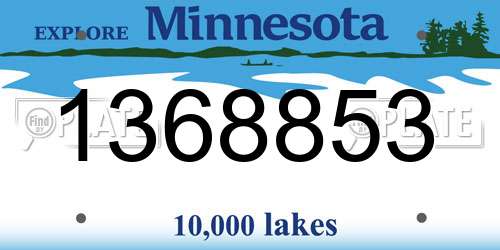 1368853 Minnesota License Plate