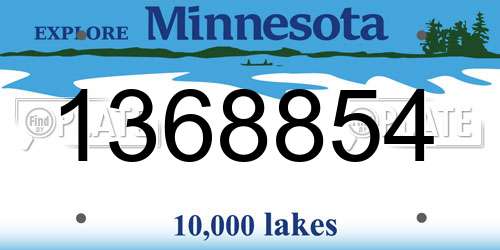 1368854 Minnesota License Plate