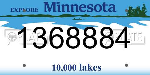 1368884 Minnesota License Plate