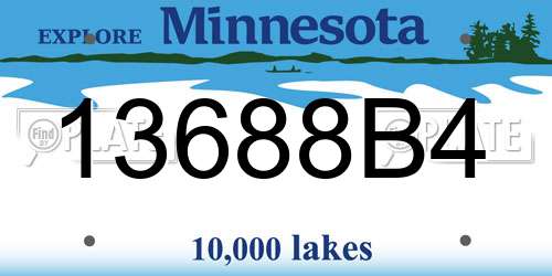 13688B4 Minnesota License Plate