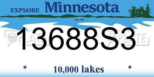 13688S3 Minnesota License Plate