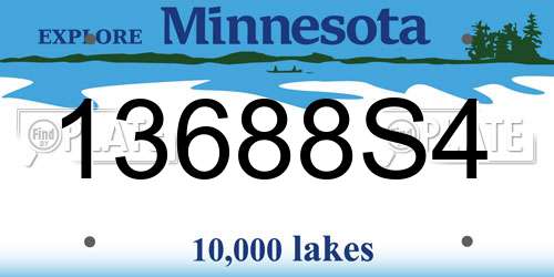 13688S4 Minnesota License Plate
