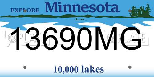 13690MG Minnesota License Plate