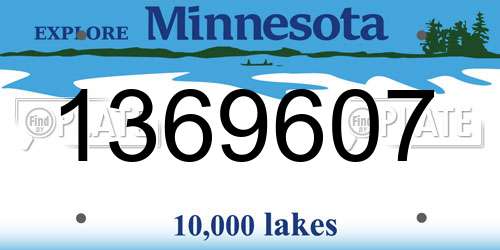1369607 Minnesota License Plate