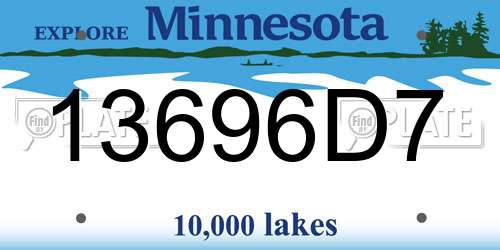 13696D7 Minnesota License Plate