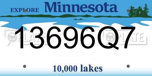 13696Q7 Minnesota License Plate