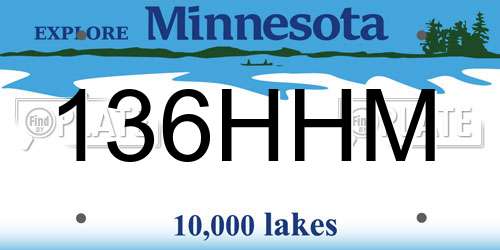 136HHM Minnesota License Plate