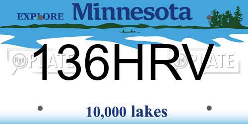 136HRV Minnesota License Plate