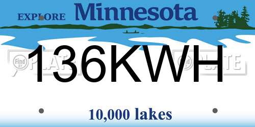 136KWH Minnesota License Plate