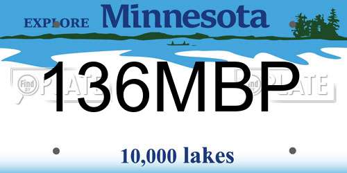 136MBP Minnesota License Plate