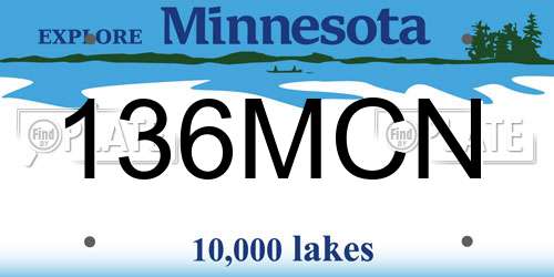 136MCN Minnesota License Plate
