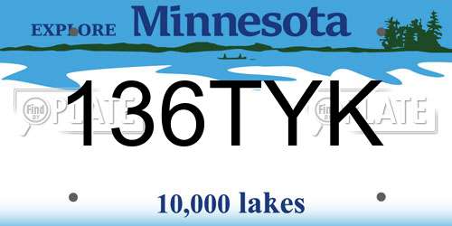 136TYK Minnesota License Plate