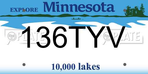 136TYV Minnesota License Plate