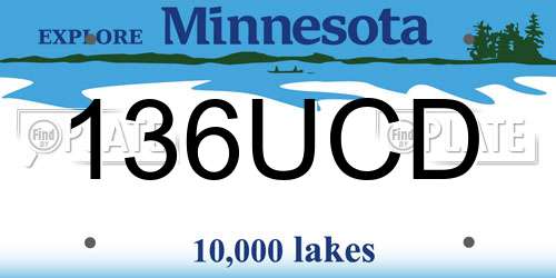 136UCD Minnesota License Plate