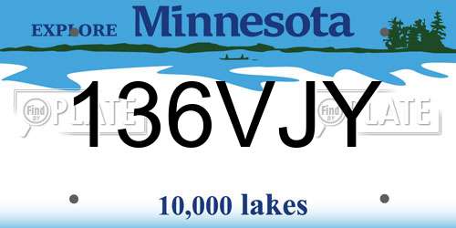 136VJY Minnesota License Plate