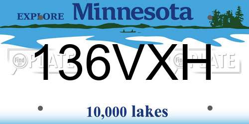 136VXH Minnesota License Plate