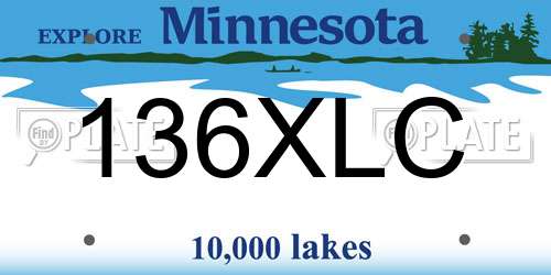 136XLC Minnesota License Plate