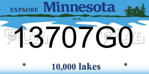 13707G0 Minnesota License Plate