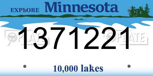 1371221 Minnesota License Plate