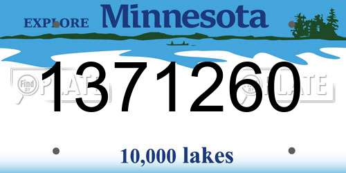 1371260 Minnesota License Plate