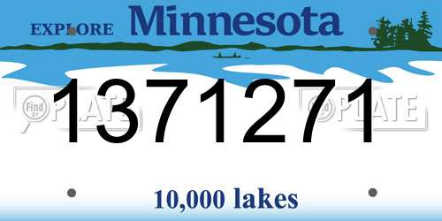 1371271 Minnesota License Plate