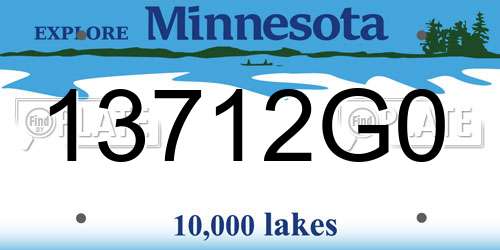 13712G0 Minnesota License Plate