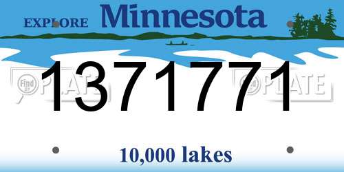 1371771 Minnesota License Plate